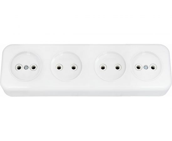 Розетка Bylectrica 4-местная ОУ серия Прочие изделия, белый, РА16-246 