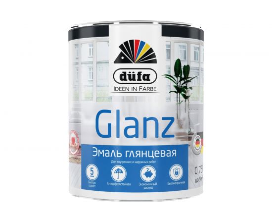 Эмаль глянцевая белая Dufa GLANZ 750 мл Н0000002485 