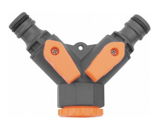 Разветвитель на кран SanTrade 2-х канальный 1/2-3/4, пластик (5002 / SM-M5002) 4278 