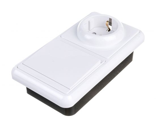 Блок TDM комбинированный, БКВР 1-но клавишный выключатель, розетка, 2П З с з/ш SQ1813-0001 – изображение 2