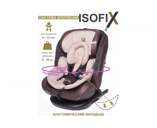 Детское автокресло Babycare Shelter гр 0+/I/II/III, 0-36кг ST-3_ЭКО- Шоколадный/Бежевый 4680210043125 – изображение 2
