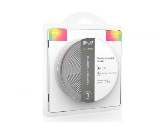 Лента Gauss Basic 12V 10W/m 700lm/m RGB IP20 LED 5m BT055 – изображение 2