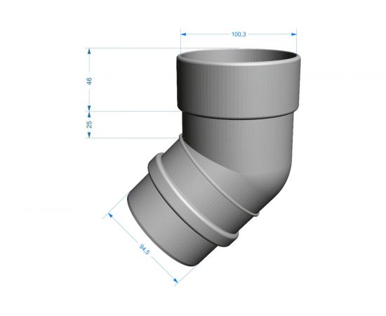 Колено DOCKE LUX 45 шоколад PVLA-1050 – изображение 2