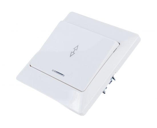 1 клавишный выключатель TDM Ильмень на 2 направления с подсветкой 10А белый SQ1823-0006 – изображение 3