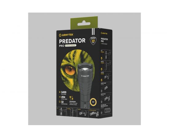 Фонарь Armytek Predator Pro Magnet USB Теплый свет F07301W – изображение 3