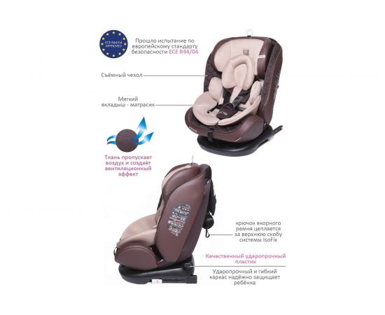 Детское автокресло Babycare Shelter гр 0+/I/II/III, 0-36кг ST-3_ЭКО- Шоколадный/Бежевый 4680210043125 – изображение 4