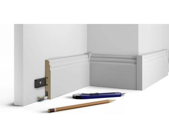 Монтажная планка Cosca Decor ПВХ, 2400 мм, для плинтуса МДФ СПБ075515 – изображение 4