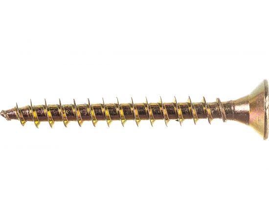 Набор для крепления ВИРТУОЗ дюбель 6x30, шуруп 4x35 потайная головка, желтый цинк, 150 шт. 550-00521 – изображение 4