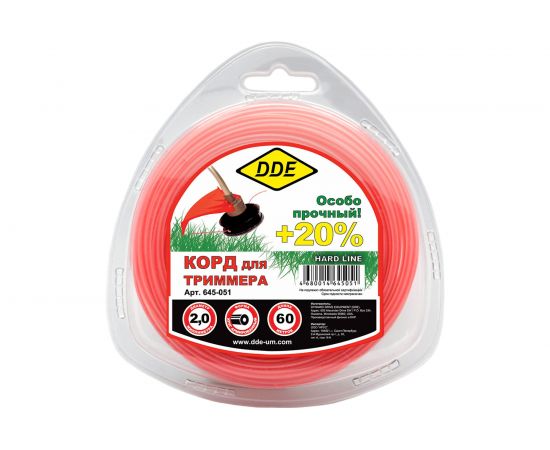 Корд триммерный Hard line (2.0 мм; 60 м; круг) DDE 645-051 
