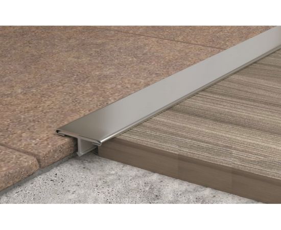 Профиль ЛУКА т-образный из нержавеющей стали 27.7 мм, 2.7 м, полированный УТ000040605 