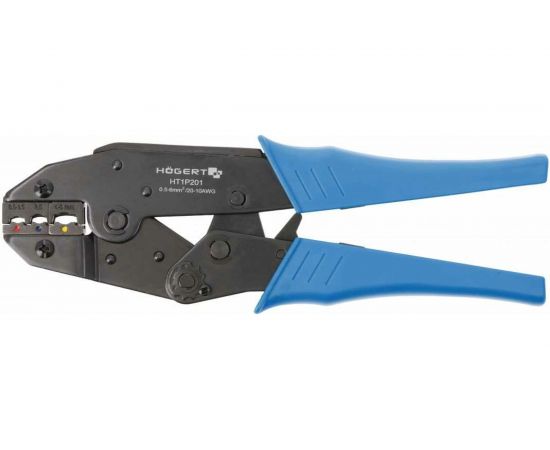 Пресс-клещи для клемм HOEGERT TECHNIK диапазон: от 0.5 до 6.0 мм2 (20-10 AWГ) HT1P201 