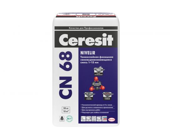 Самовыравниваюшая смесь Ceresit CN 68/25 1-15 мм 1668617 