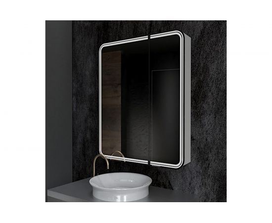 Зеркало шкаф MIXLINE ""Адриана"" 700x800 ШВ, левый, сенсорный выключатель, светодиодная подсветка 547077 