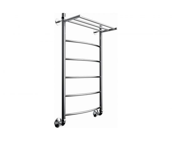 Полотенцесушитель Zox ЛЦ ДУГА 80х50, 1 дюйм, полка, 6 перекладин, универсальное подключение 523320 