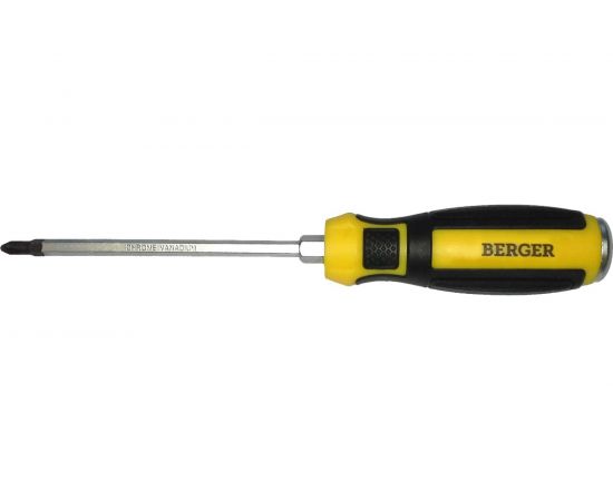 Ударная крестовая отвертка с шестигранником PH1*100мм Berger BG BG1037 