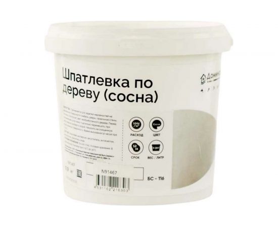 Шпатлевка по дереву акриловая антисептическая Доминар БС 116, сосна, 0.9 кг N91467 