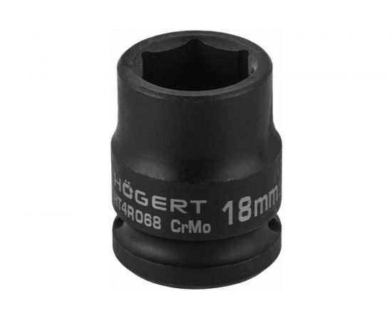 Головка торцевая ударная шестигранная 18 мм, 1/2"", DIN 3121, CrMo HOEGERT TECHNIK HT4R068 
