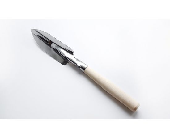 Посадочный совок СКОБЯНОЙ СП-4 деревянная ручка, нержавеющая сталь 008982 