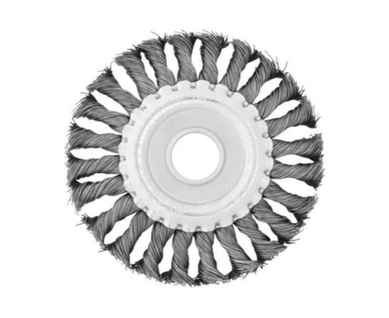 Щетка кольцевая 125х22.2 мм, пучки витой проволоки INTERTOOL BT-7125 