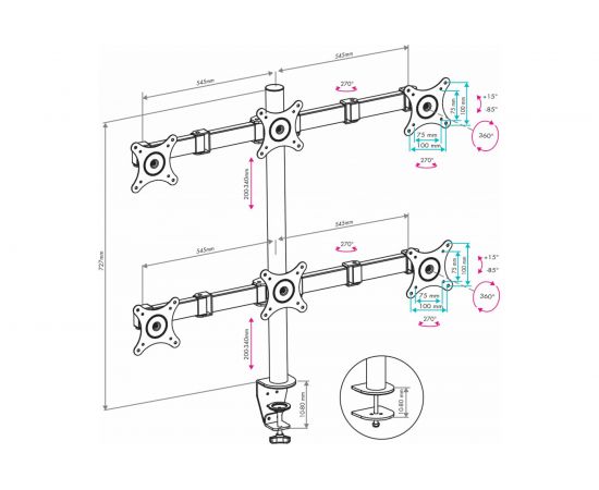 Кронштейн для мониторов VLK TRENTO 96 black 51048 – изображение 11