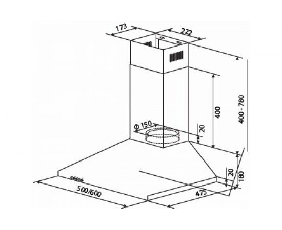 Кухонная вытяжка HOMSair DELTA 60 белый DELTA 60 White – изображение 13