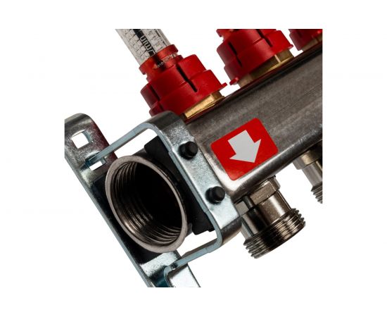 Коллектор из нержавеющей стали с расходомерами, с клапаном вып. воздуха и сливом 6 вых. STOUT SMS-0927-000006 – изображение 2