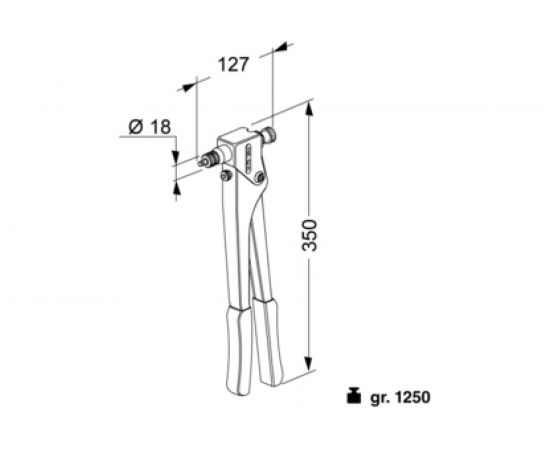 Ручной заклепочник FAR KJ21 М3-М8 в пластиковом кейсе 705072 – изображение 2
