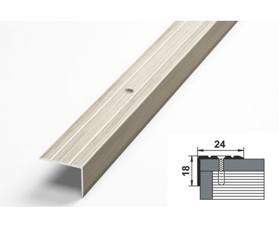 Порог угловой алюминиевый (24х18 мм; 0.9 м; декоративный; клен беленый) Лука 00000001838 – изображение 2