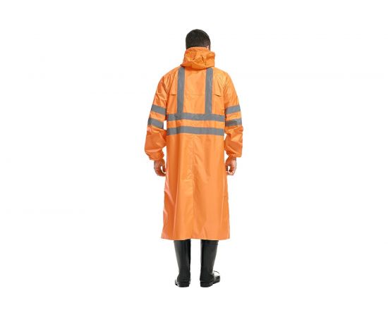 Влагозащитный флуоресцентный плащ ГК Спецобъединение EXTRA-VISION WPL, оранжевый, Плащ 100/96/170 – изображение 2