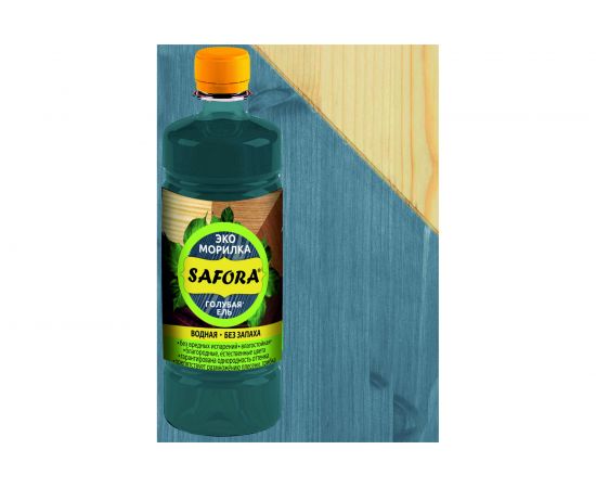 Морилка для дерева SAFORA водная, голубая ель, 500 мл 027 – изображение 3