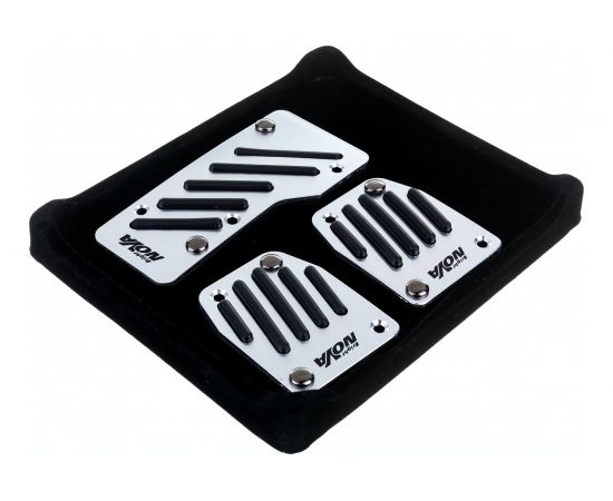 Алюминиевые накладки на 3 педали Nova Bright, с чёрными вставками 33760 – изображение 3