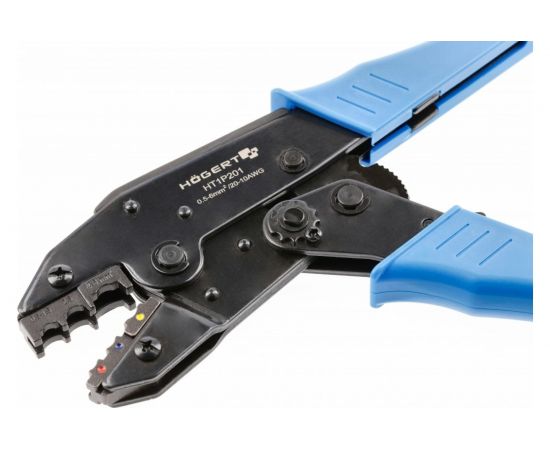 Пресс-клещи для клемм HOEGERT TECHNIK диапазон: от 0.5 до 6.0 мм2 (20-10 AWГ) HT1P201 – изображение 3
