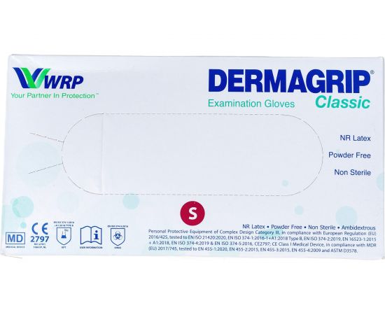 Смотровые латексные перчатки DERMAGRIP CLASSIC 100 штук, размер S CT0000000690 – изображение 3