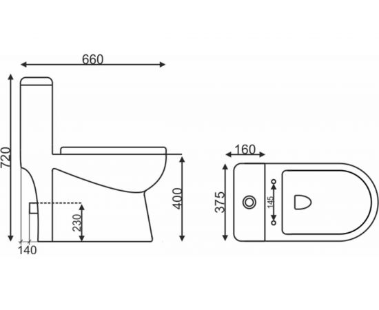 Монолит EVA GOLD T1016B со встроенным биде, сиденье ДП, с гофрой и подводкой УТ-00002976 – изображение 4