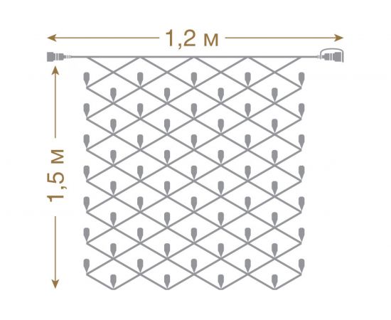 Электрогирлянда-конструктор Vegas Сеть 144 желтых LED ламп, прозрачный провод 55034 – изображение 4