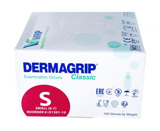 Смотровые латексные перчатки DERMAGRIP CLASSIC 100 штук, размер S CT0000000690 – изображение 4