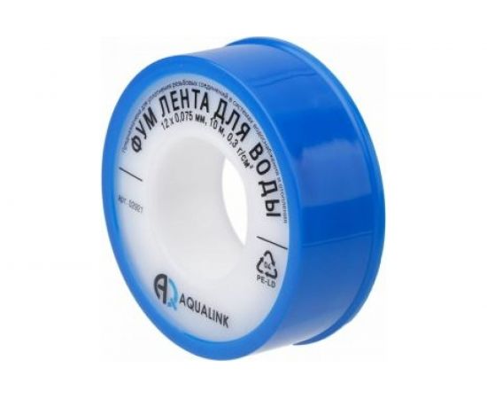 ФУМ лента для воды AQUALINK 12х0,075 мм, 10 м 2921 – изображение 4