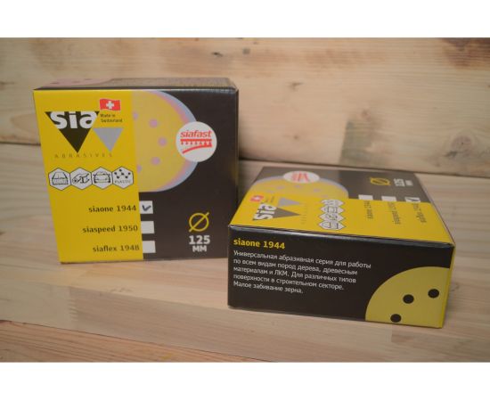 Круг шлифовальный на липучке siaone 1944 (50 шт; 125 мм; без отверстий; P240) sia Abrasives so50-125-0-240 – изображение 5