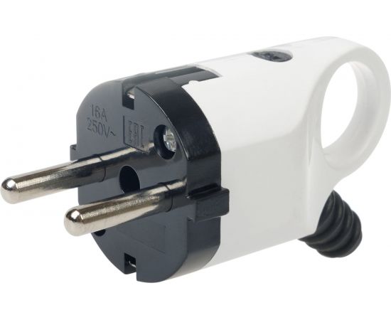 Угловая вилка duwi с ушком с заземлением белая 16А 250В 30467 8 