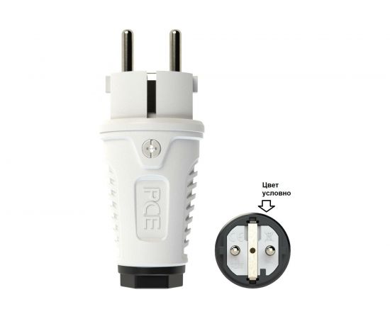 Кабельная вилка PCE 16A 220V 2P+E IP54 корпус серый, маркер черный 0511-gs 