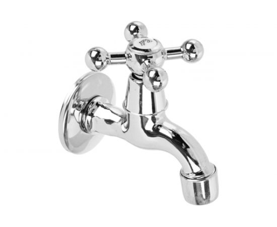 Водоразборный кран FRESSO короткий излив, вентильный, с аэратором, 1/2"", цинк 554-039 