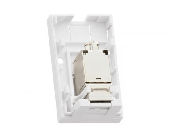 Настенная розетка NIKOMAX 1 порт, полный экран, со шторкой, белая NMC-WO1SD2-FT-ST-WT – изображение 2