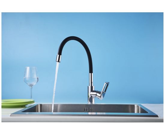 Смеситель Rossinka для кухни с гибким цветным изливом Z35-35U-Black – изображение 2