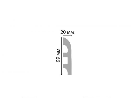 Напольный плинтус Stenopol ударопрочный влагостойкий под покраску 99х20х2000 мм C7016 – изображение 2