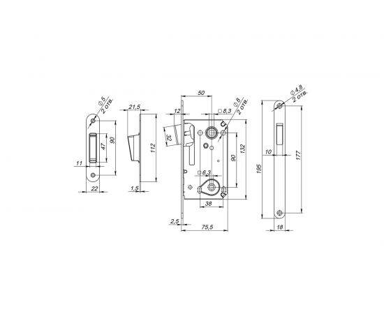 Врезная магнитная защёлка Fuaro 5300-M-WС SN матовый никель 41333 – изображение 2