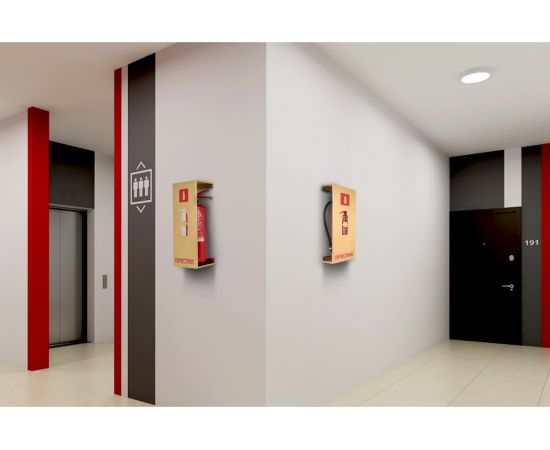 Настенная подставка для огнетушителей ОП-4/5, ОУ-2/3 (золото) ПРЕСТИЖ – изображение 3