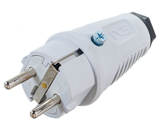 Кабельная вилка PCE 16A 220V 2P+E IP54 корпус серый, маркер черный 0511-gs – изображение 3