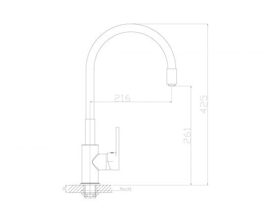 Смеситель Rossinka для кухни с гибким цветным изливом Z35-35U-Black – изображение 3