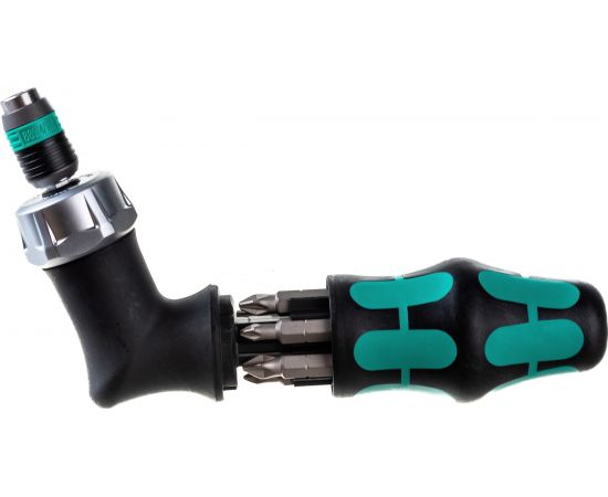 Реверсивная угловая отвертка WERA Kraftform Kompakt Pistol RA с набором бит 1/4 в ручке WE-051030 – изображение 5