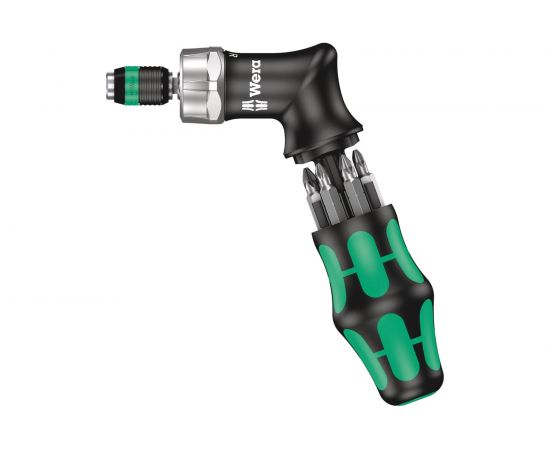 Реверсивная угловая отвертка WERA Kraftform Kompakt Pistol RA с набором бит 1/4 в ручке WE-051030 – изображение 6